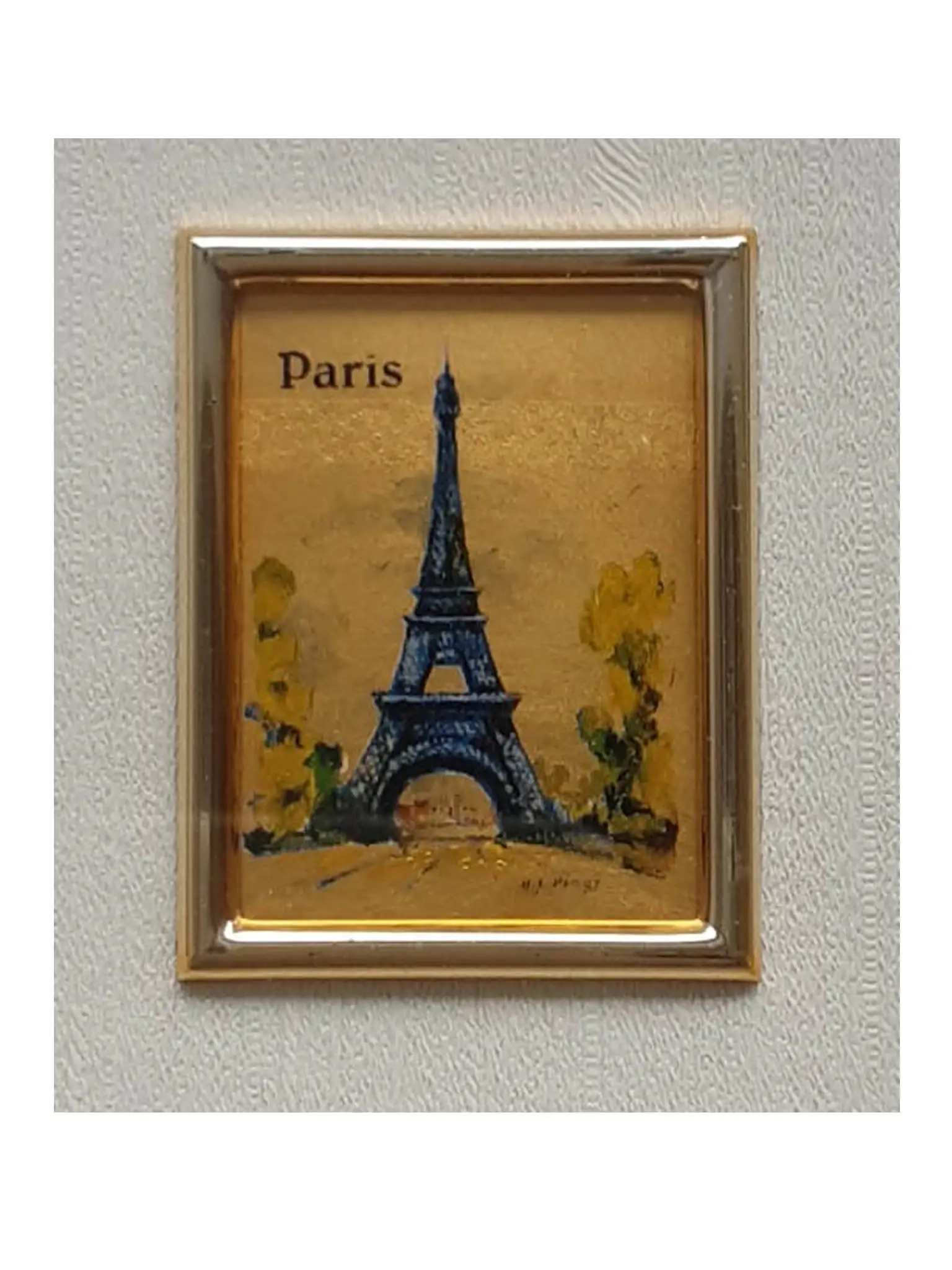 Dipinto foglia d'oro - Torre Eiffel -particolare